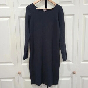 J Jill XS Women’s Knit Round Neck Sweater Midi Dress Long Sleeve‎ Wool Blend